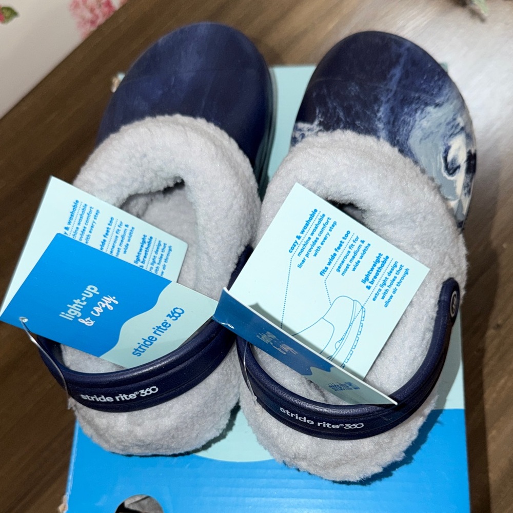 Stride Rite Navy and White Kids' Slippers
